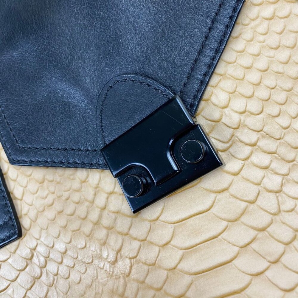 LOEFFLER RANDALL Junior Work Tote Embossed Snake Leather Bag - Picture 6 of 12